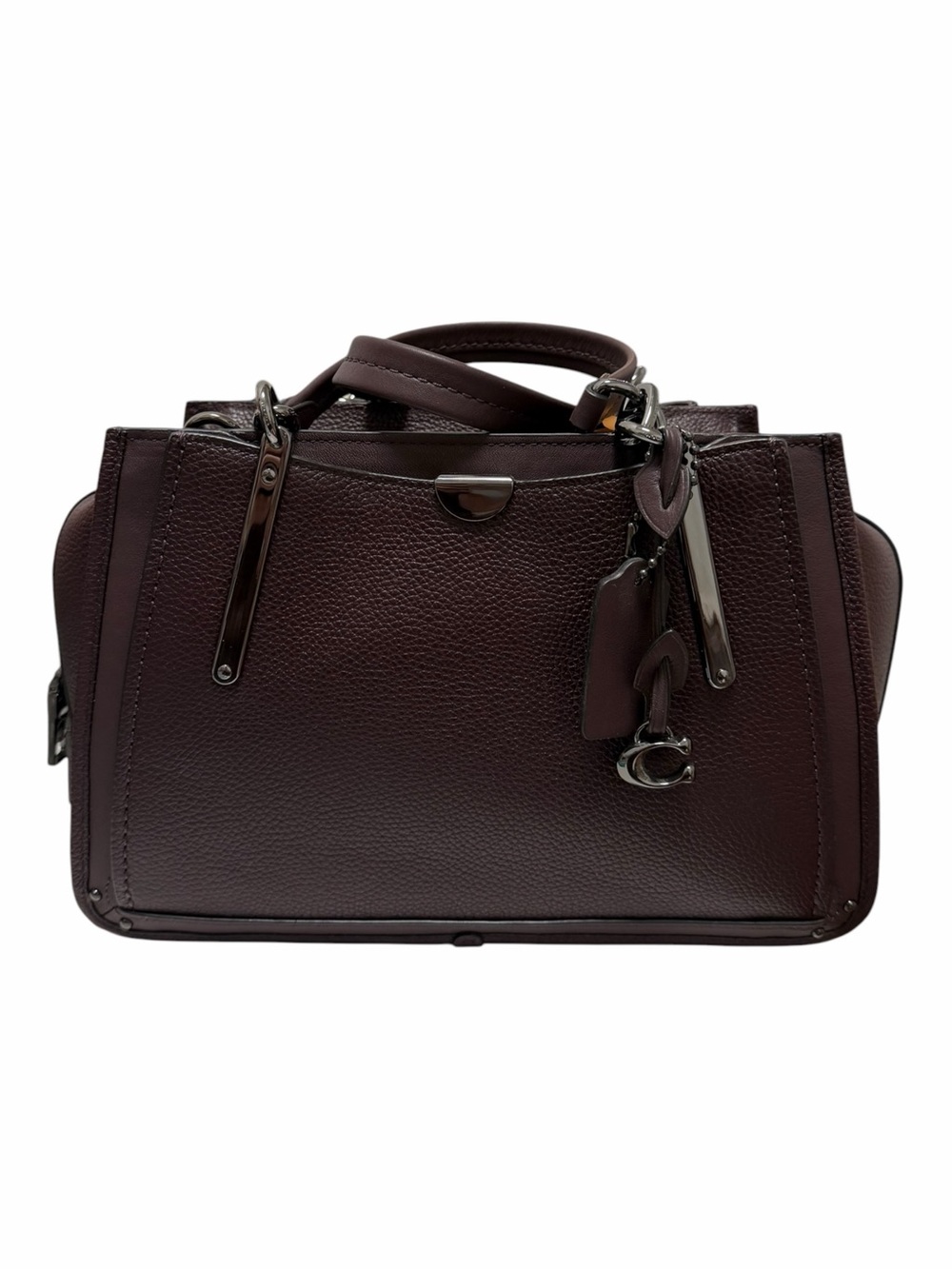 Coach Pebbled Brown Leather Satchel Handbag
